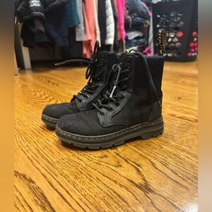 Dr. Martens Combs J KIDS  Size 11 Us 28 Eu Black Tough Poly Combat Ankle Boots